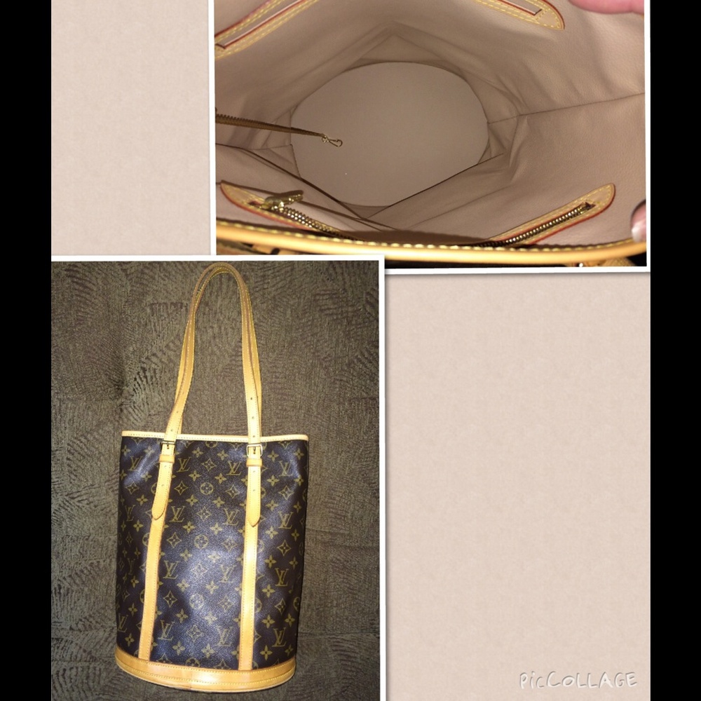 Louis Vuitton Brown Monogram Canvas Bucket Bag with Natural Vachetta Trim - Picture 4 of 4